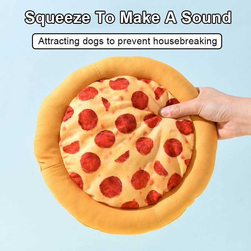 High Quality Plush dog toys donuts pizza shaped pet squeeze toys used for small dogs to clean their teeth small dogs to chew sound toys pet supplies T