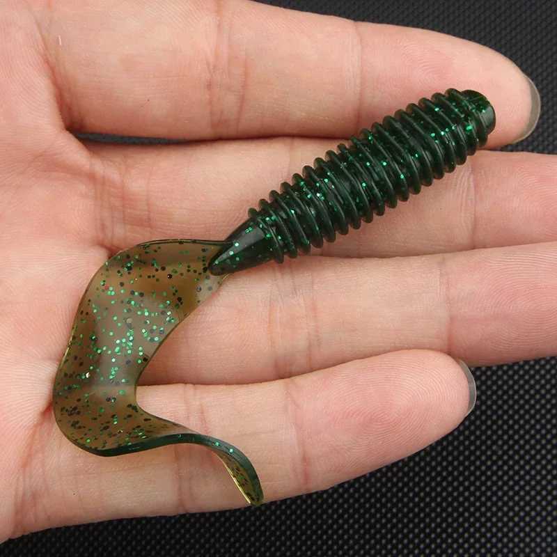 9/10pcs Soft Lures Silicone Bait 50/60/70mm Worm Jigging Wobblers Shrimp Fishy Smell Additive Tackle Bass Carp Artificial Bait Z250411