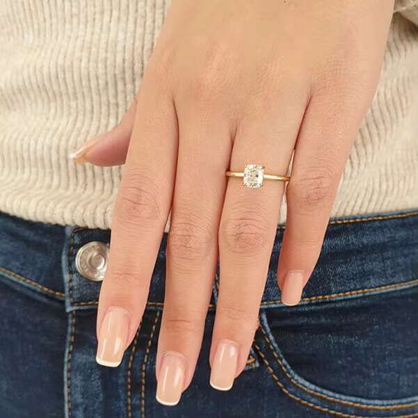 Jewelry 925 Sterling Silver Wedding Ring Women 18k Gold Plated Natural Diamond Engagement Ring