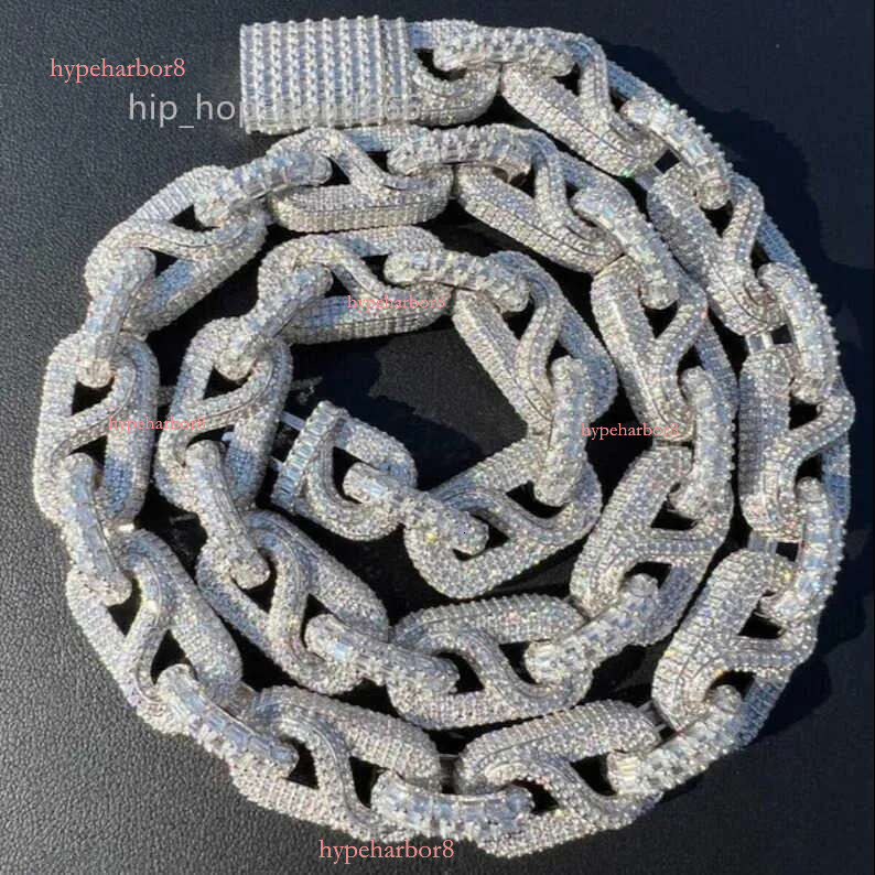 Sterg Sier 14mm/16mm/18mm Iced Out Miami k Pass Tester Hiphop VVS Moissanite Cuban Chain