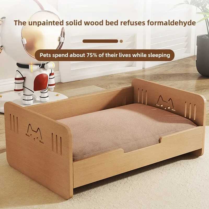 Deluxe wooden pet bed suitable for small dogs and cats easy to clean and detoxify perfect for princess dogs and teddy bears X250412