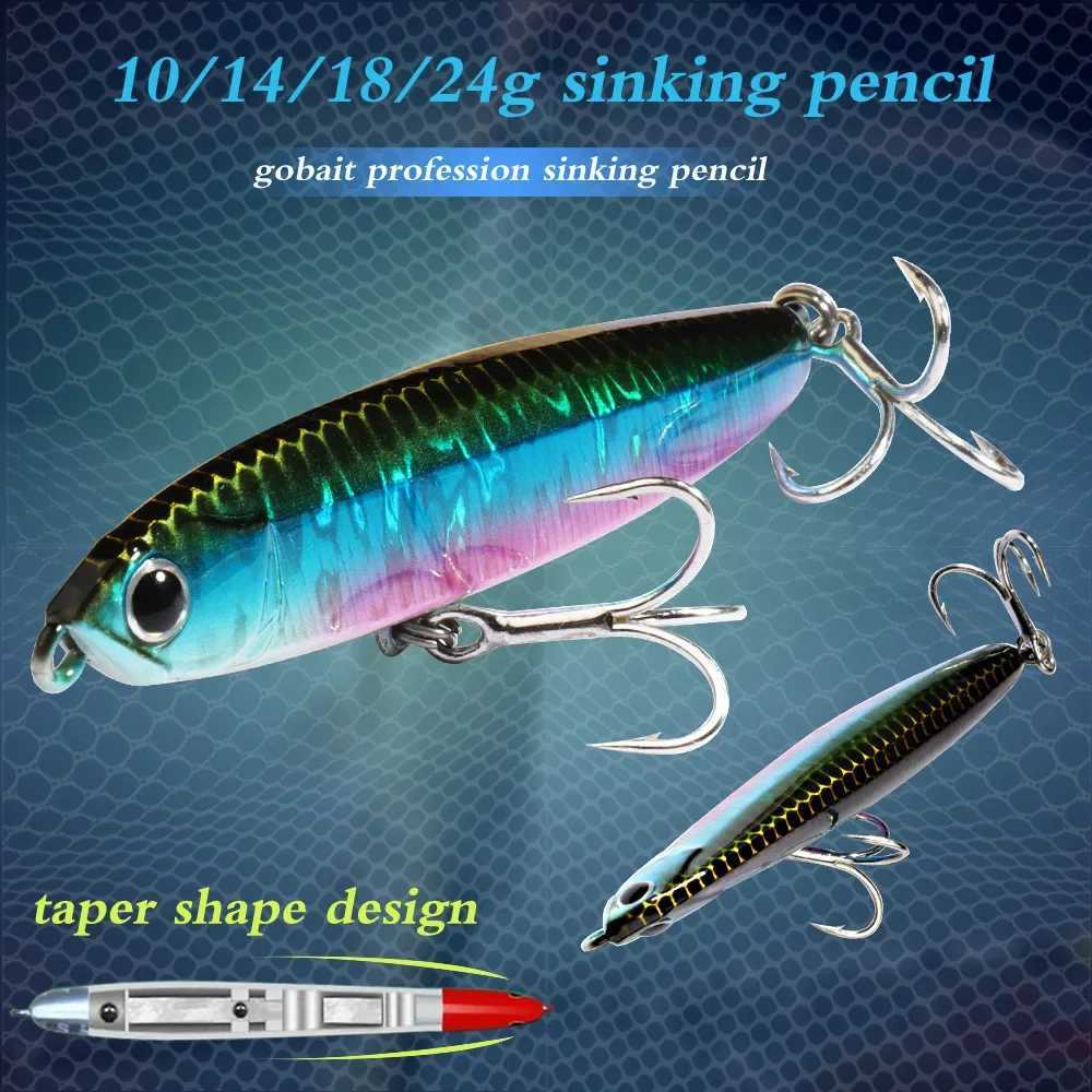 Sinking Pencil Bait 10g 14g 18g 24g 8cm 10cm Minnow Fishing Hook Metal Jig Wobbler Plopper Casting Popper Swimbait Pesca Lure Z250411
