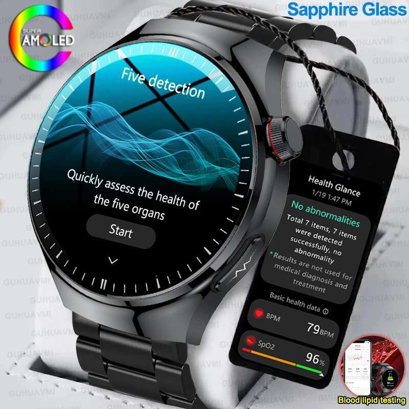 2025 New For Huawei Health micro examination Smart Watch Men ECG+PPG Blood fat Uric acid Bluetooth call Organ monitor Smartwatch