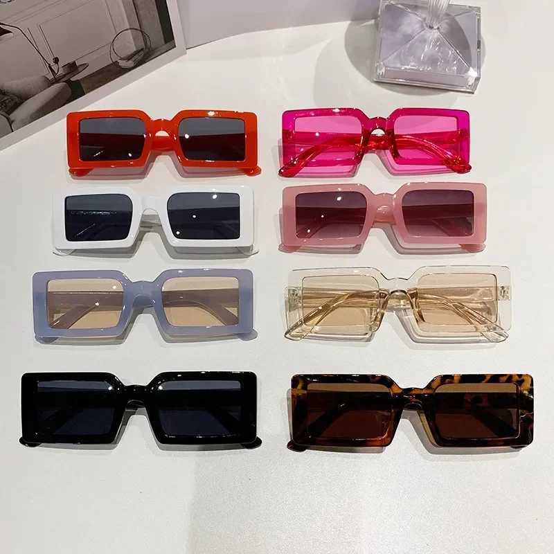 2024 New Small Rectangle Frame Sunglasses Womens Fashion Jelly Color Sun Glasses Summer y2k Travel Eyewear UV400 Oculos De SolC250411