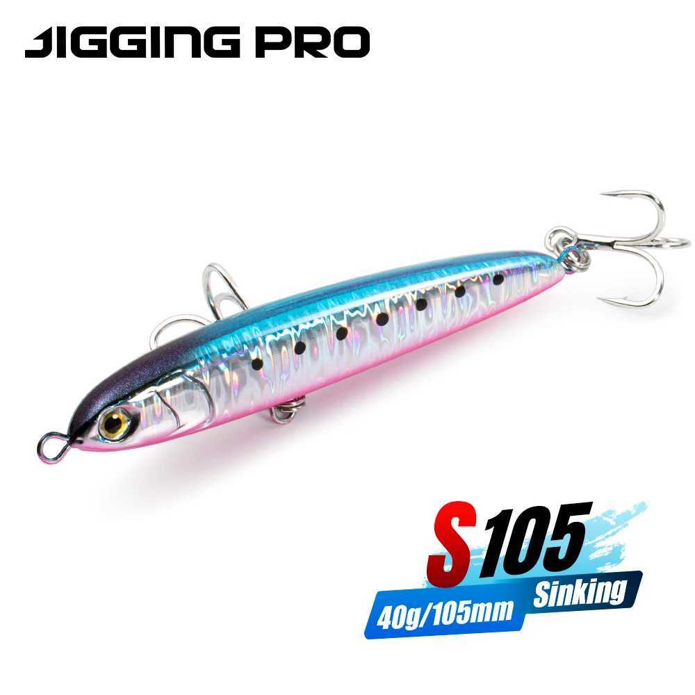 JIGGING PRO 105mm 40g Sinking Pencil Lure Saltwater Shore Casting Fishing Lure Kingfish Tuna Amberjack Z250411