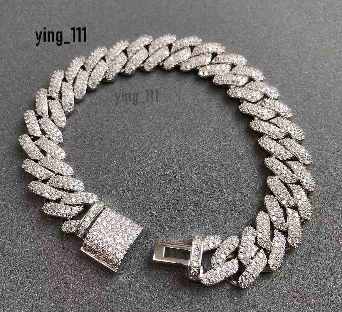 10mm 12mm 14mm Wholesale Price Best Quality 925 Silver Custom Bracelet Jewelry 6mm 8mm Iced Out Moissanite Cuban Link Chain