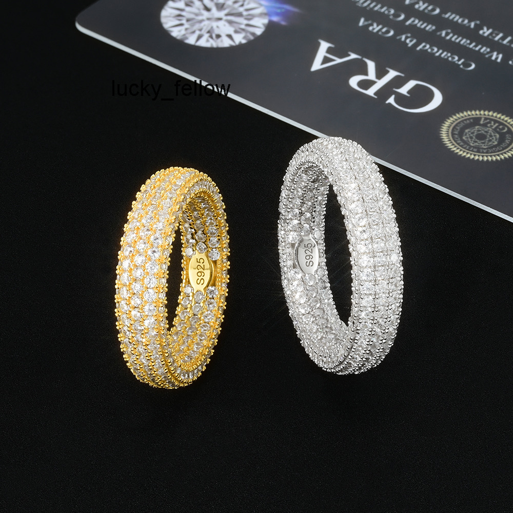 Popular New Design Fashion 18K Gold Plated 925 Sterling Silver Plated Ring Moissanite Ring for Men Women