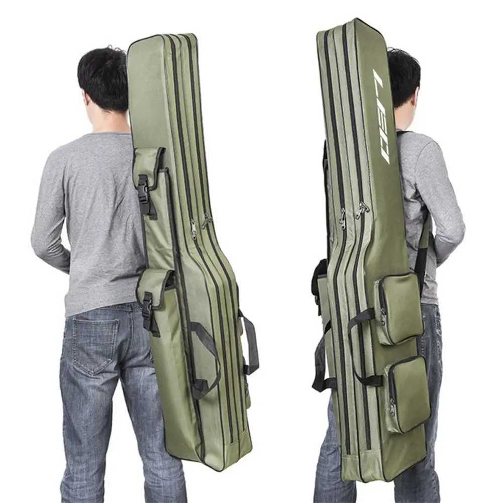 1.3m Portable Folding Fishing Rod Bag 2 Layer Fishing Pole Gear Tool Storage Case Backpack Fishing Equipment Fishing Reel Bag Z250411