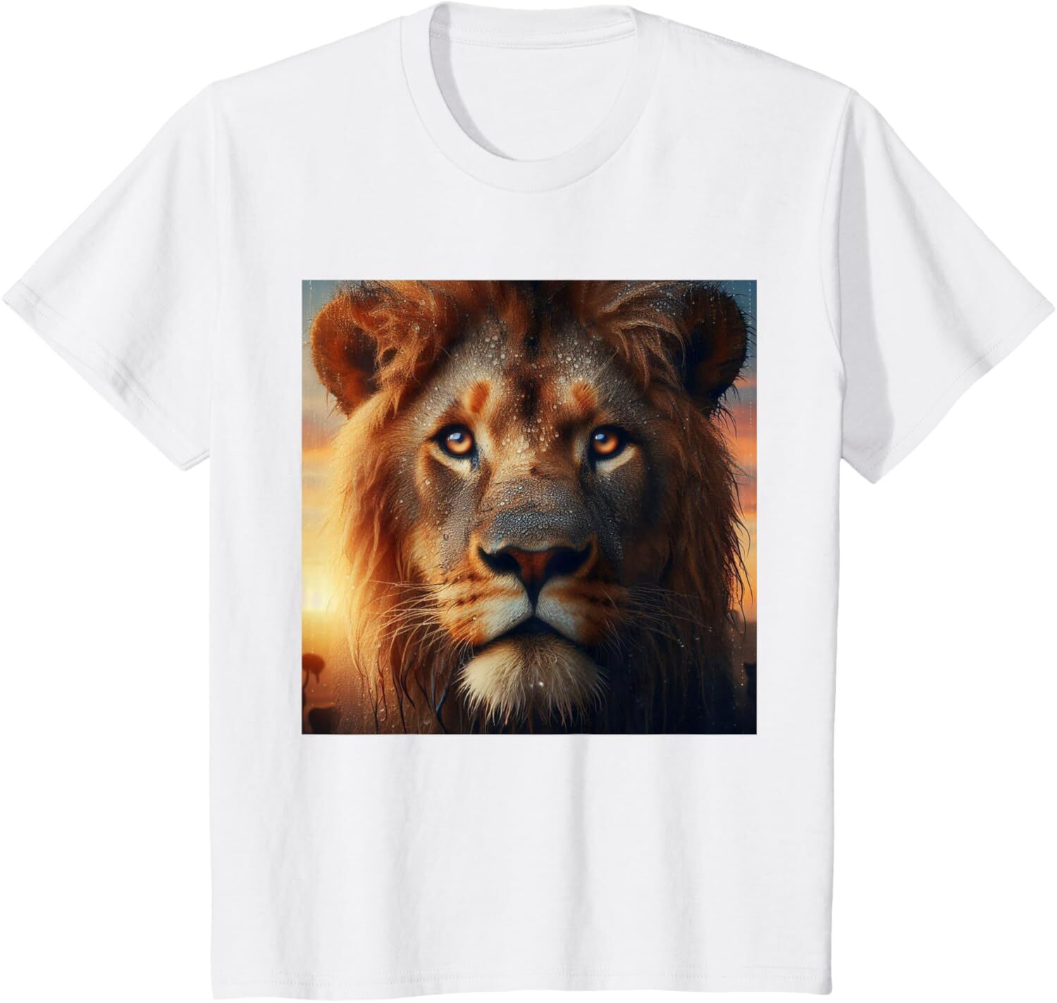 T shirt for Mens Lion Cat Face Realistic Wild Nature Wildlife Animals Graphic Tee Casual Tops Clothes Short sleeve cool