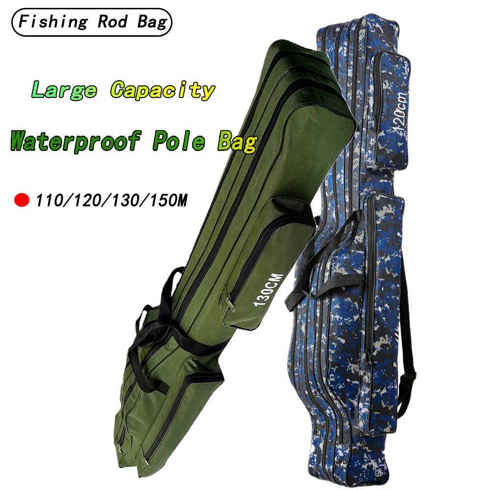 Fishing Rod Bag 110/120/130/150CM Multifunctional Waterproof Bags Large Travel Storage Bag Outdoor Tactical Backpack Case Z250411