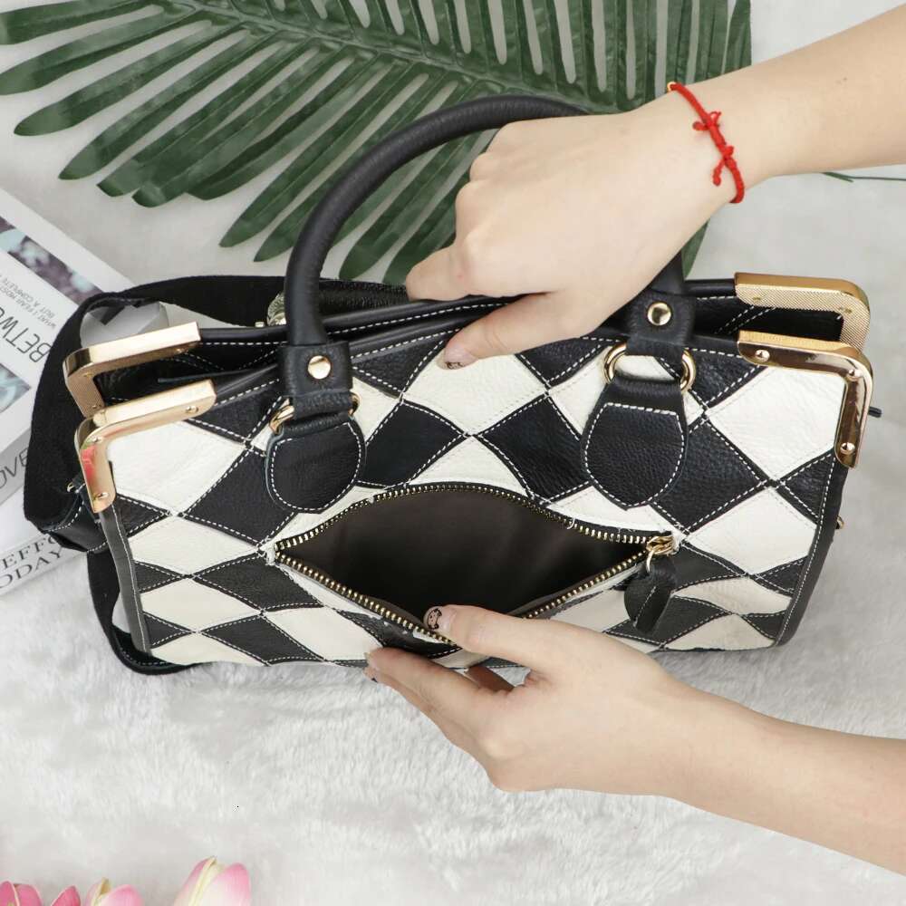 Royal Bagger Large Capacity Handbag For Women Genuine Leather Crossbody Bag Fashion Casual Tote Bags 2002