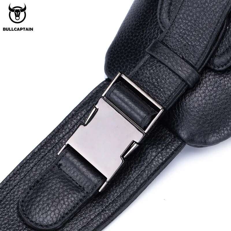 BULLCAPTAIN Chest Multi-Function Travel Storage Men's Messenger Hardware Zipper Leather Bag