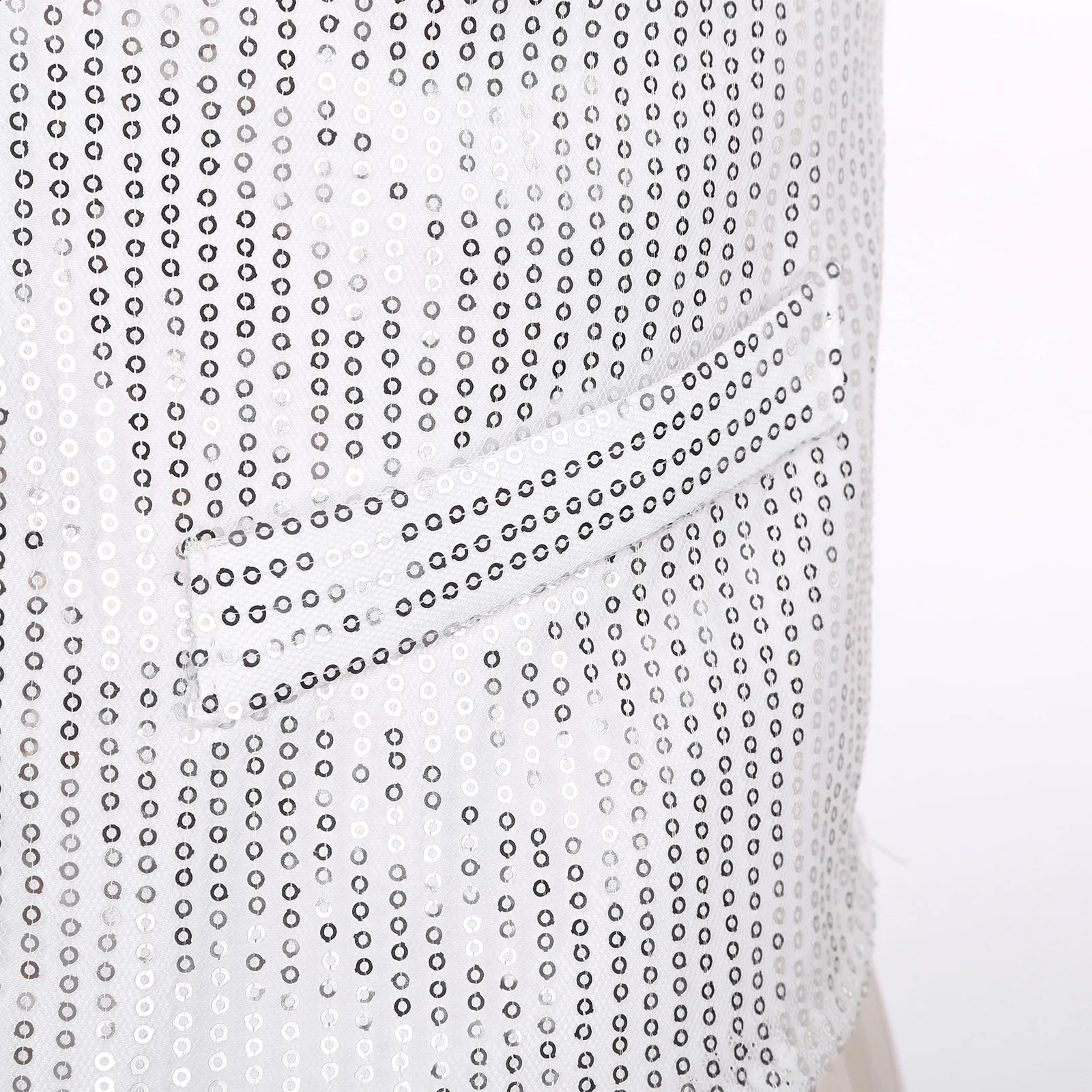 Men WomenGlittery Sequin Vest Fashion Button Sleeveless Waistcoat Jacket for Dancing Party Club Music Festival Stage Performance 250407