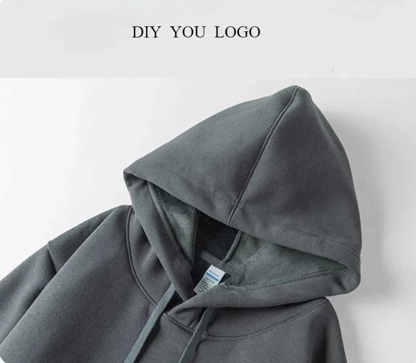 POD customization Customized Design DIY Mens Hoodies High-quality Couple Sweatshirt Winter Solid Color Cotton Loose Streetwear Men ClothingT251112