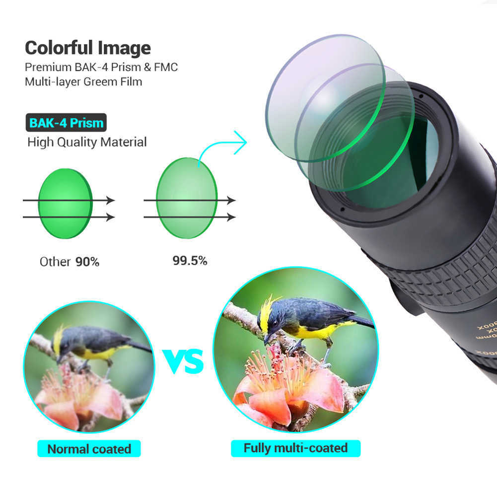 New outdoor 10-300x40 continuous zoom magnification portable high power telescopeW241108
