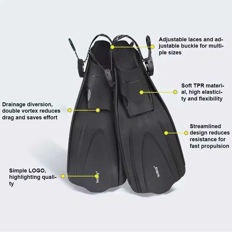 Swimming fins can be adjusted to human fins inflatable feet swimming flip covers diving equipment portable scuba diving and snorkelingY250412