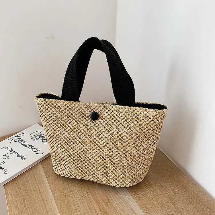 Elegant ladies Str womens handbag womens holiday beach casual handbag top handbag Fi shoulder bag 2023XJ250412