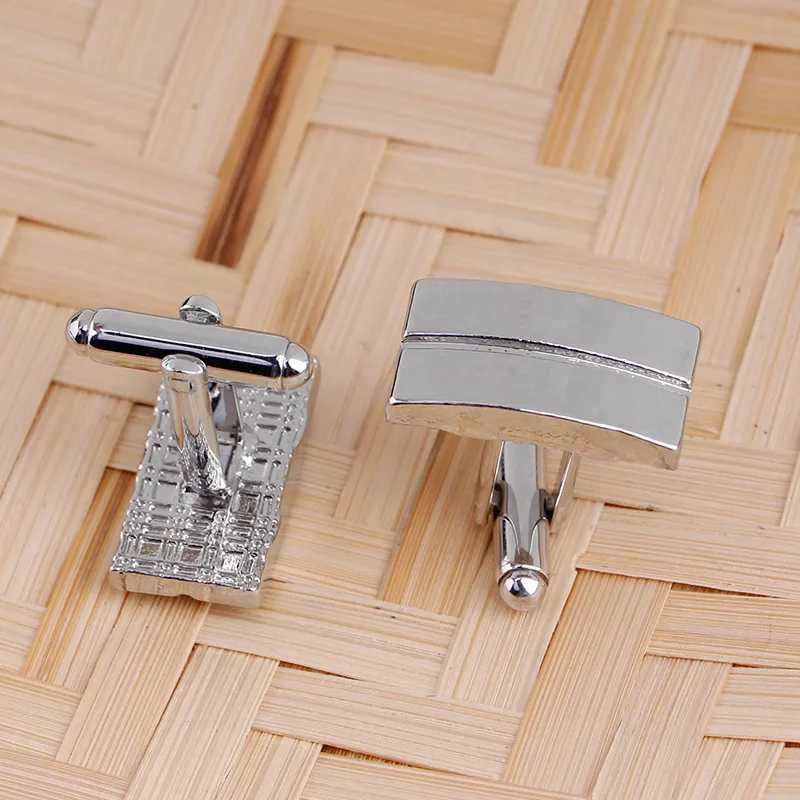Geometric high-quality mens shirt cufflinks fashionable rectangular alloy charm cufflinks jewelry set best mens jewelry for weddingsT250412