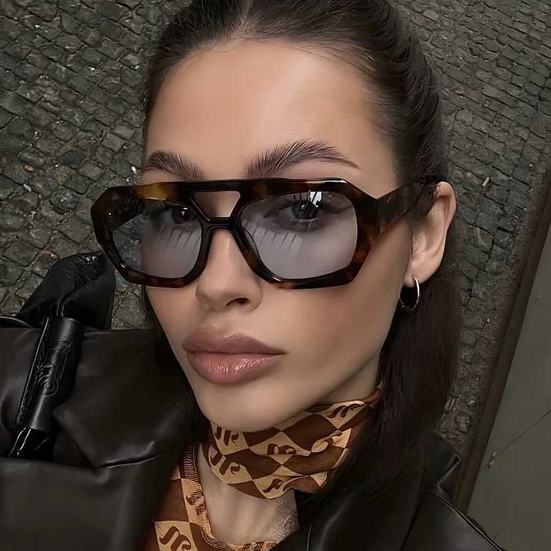 New Womens Fashion Irregular Square Sunglasses Personalized Retro Trend Instagram Outdoor Cycling Photography Sunglasses Mens Z250411