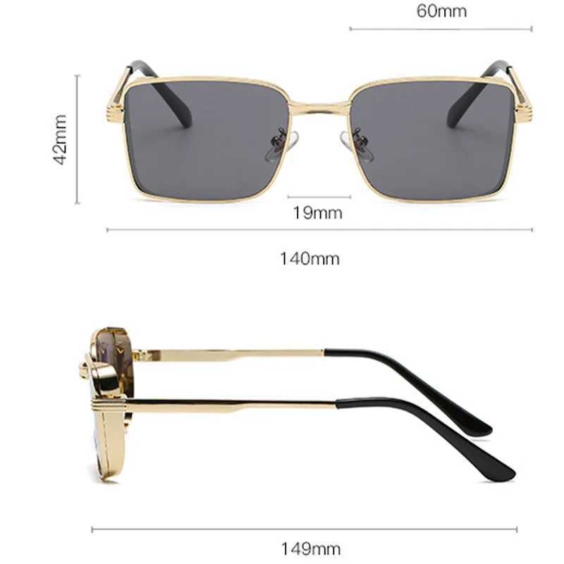 New Vintage Women Square Metal Sunglasses Mens Small Frame Driving Sun Glasses Outdoor UV Protection Eyewear UV400 Gafas De SolC250411