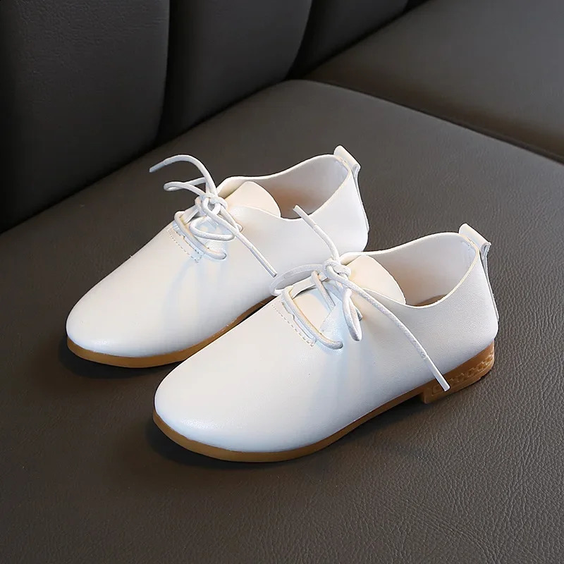 Cute toddlers little girls PU leather shoes formal boys school shoes students lace party evening dresses baby H04183 250411