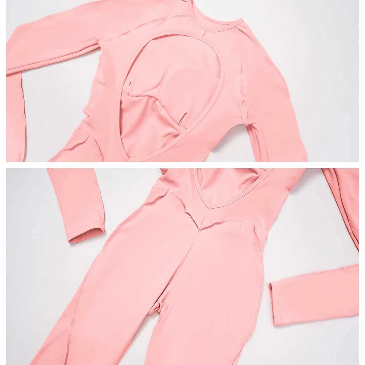 Yoga Fitness Jumpsuit Womens Sports Bodysuit Kit Hip-lift Open Back High Elasticity Outdoors Gym Workout Sexy Sports Jumpsuit J251112