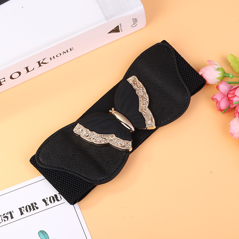 New casual dress butterfly waistband women, elastic and wide waistband, seasonal decoration for women