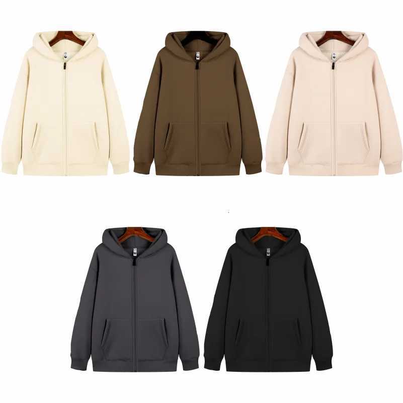 POD customization Winter Cashmere Warm Zipper Hoodie Custom Casual Thick Jacket Embroidery Personalized Design Trendy Sweatshirt PrintingT251112