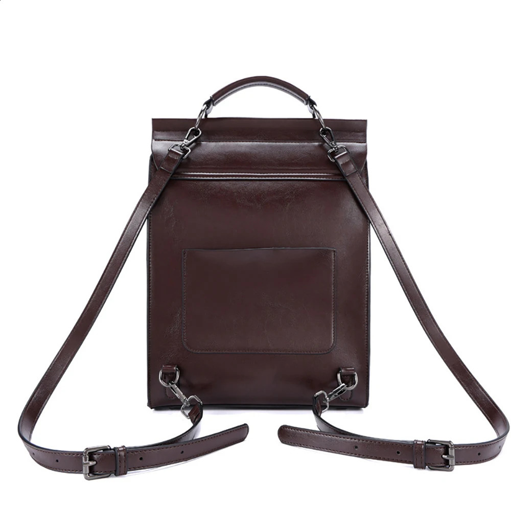 Genuine Leather Women Backpack Cross Body Bag Book School Bags Real Cowhide Lady Female Laptop Daypack Messenger Shoulder Bags 250407
