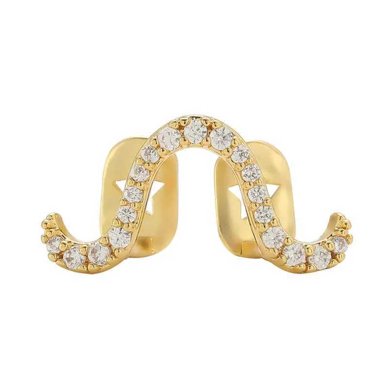 1Pc silver wavy tooth cap suitable for women new punk metal smooth zircon geometric curve dental Grilz jewelry accessories W250412