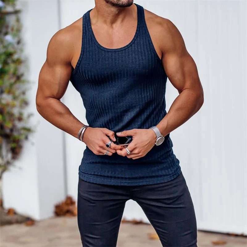 Summer Mens Tank Top Gym Fitness Sleepless Shirt Sports Underwear Training 250407
