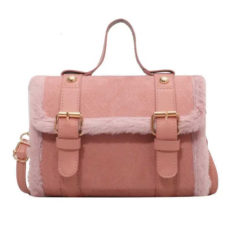 Winter Women Crossbody/shoulder Bag New Lamb Plush Velvet Bag Lady Small Square Handbag PU Leather and Soft Plush Messenger BagT2511112