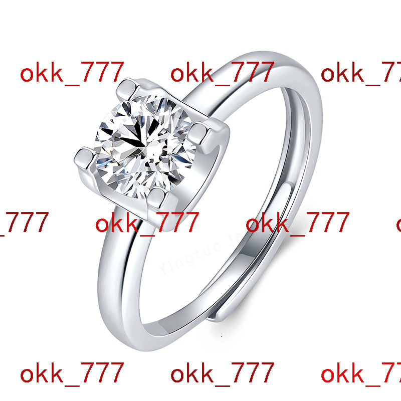 18K Gold Plated 1ct S925 Engagement Adjustable Moissanite Rings With GRA Certified