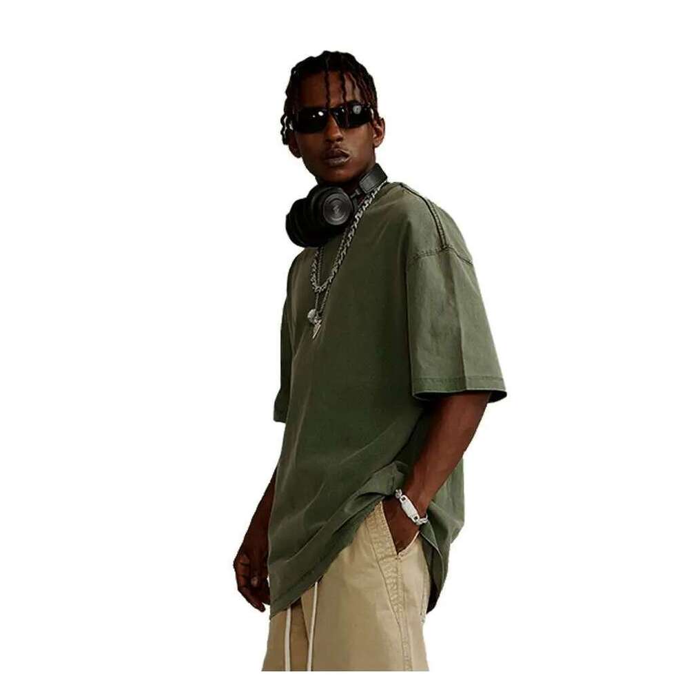 230G Men's 100% Cotton Vintage Short-Sleeved T-Shirt Men Y2k American Retro T Shirt Women Summer Hip Hop Tees Haruku T-Shirts
