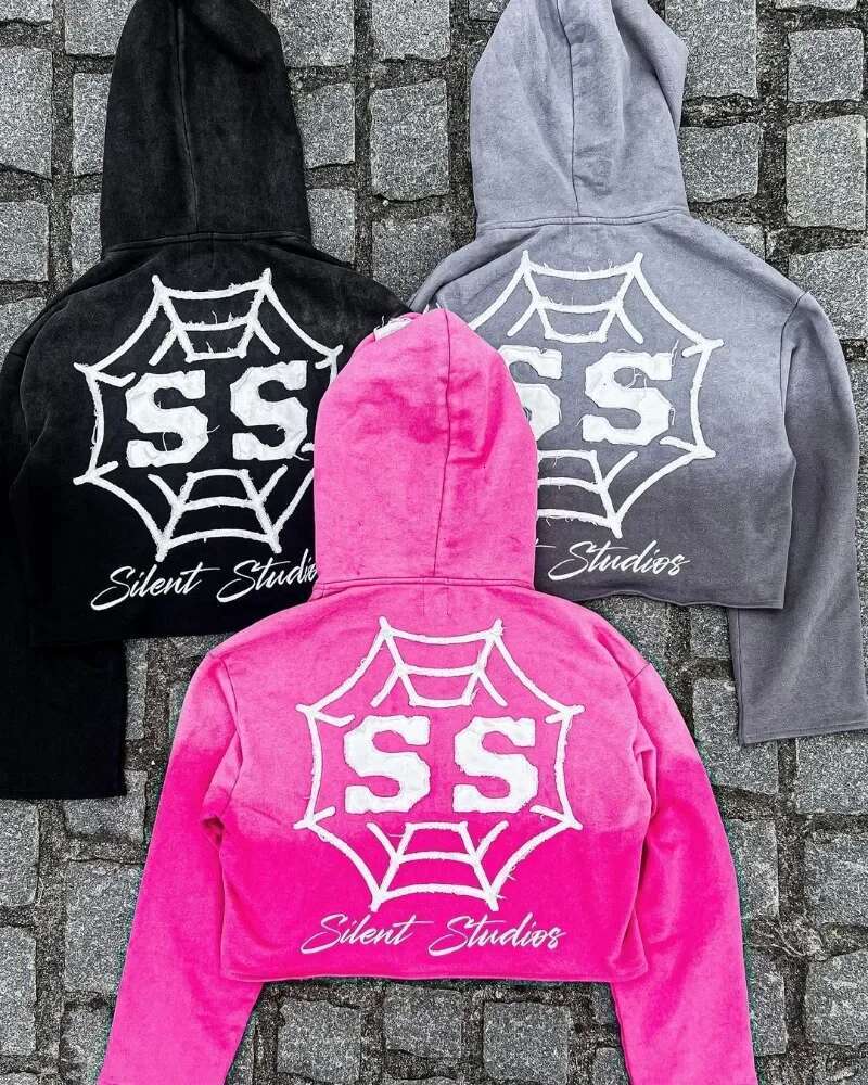 Letter Embroidery Fashionable Casual Loose Oversized Hoodie Men Y2k Gothic Punk Personality Hip-hop Rock Zipper Sweatshirt Women
