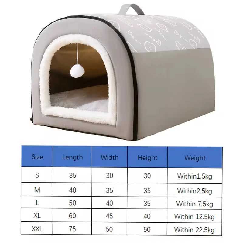 Warm dog house detachable pet bed suitable for small and medium-sized dogs cats soft non slip dogs kennels puppies Nestle pet supplies X250412