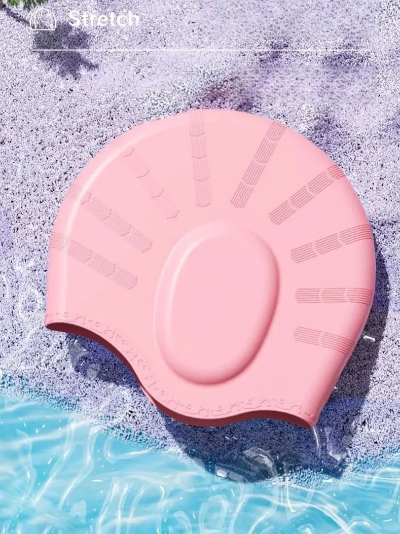 Swimming Cap Silicone Waterproof Ear Protection Men Women Head Professional Long Hair Comfortable Large Adult Swimming Cap 250411