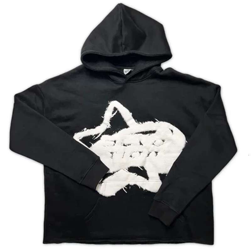 Haruku Hip Hop Star Foam Pattern Loose All Match Long Sleeved Pullover Sweatshirt Oversized Hoodie Men Women Streetwear