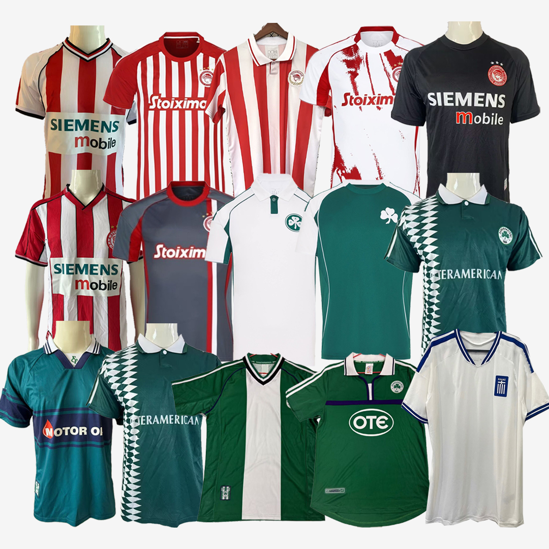 New + retro Greece 2026 Olympiacos soccer jerseys 2004 2005 100 years 25 26 27 kids kit Football Shirts T 2025 Uniform 01 02 03 04 05 95 96 98 99 00 01 PANATHINAIKOS 1995 1996