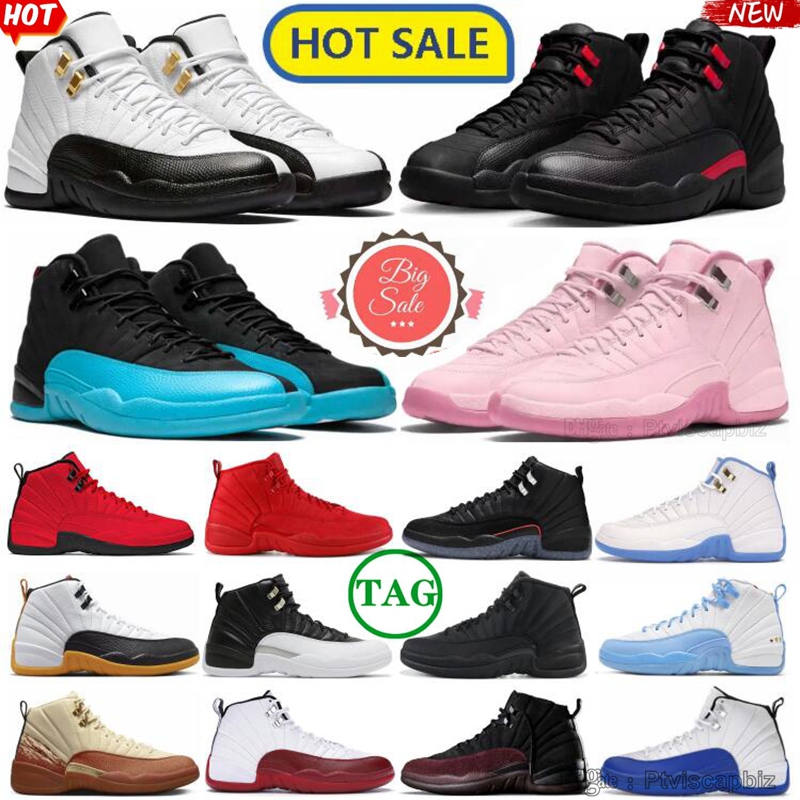 Taxi 12S Basketball Shoes Red Dark Grey Floral Bloodline Blue Triple White University Flu Game Cherry Fields Meets Elite Performance Black Indoor Sports Sneakers