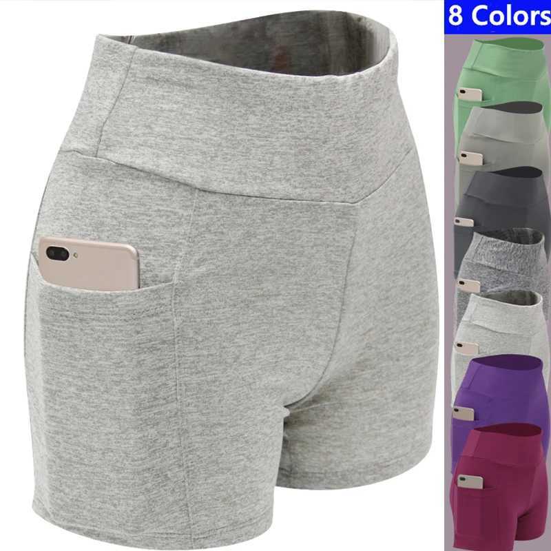 2022 sports pants tight running shorts yoga cycling pants womens sports pants panties high waisted high stretch shorts pocket phones Y250412
