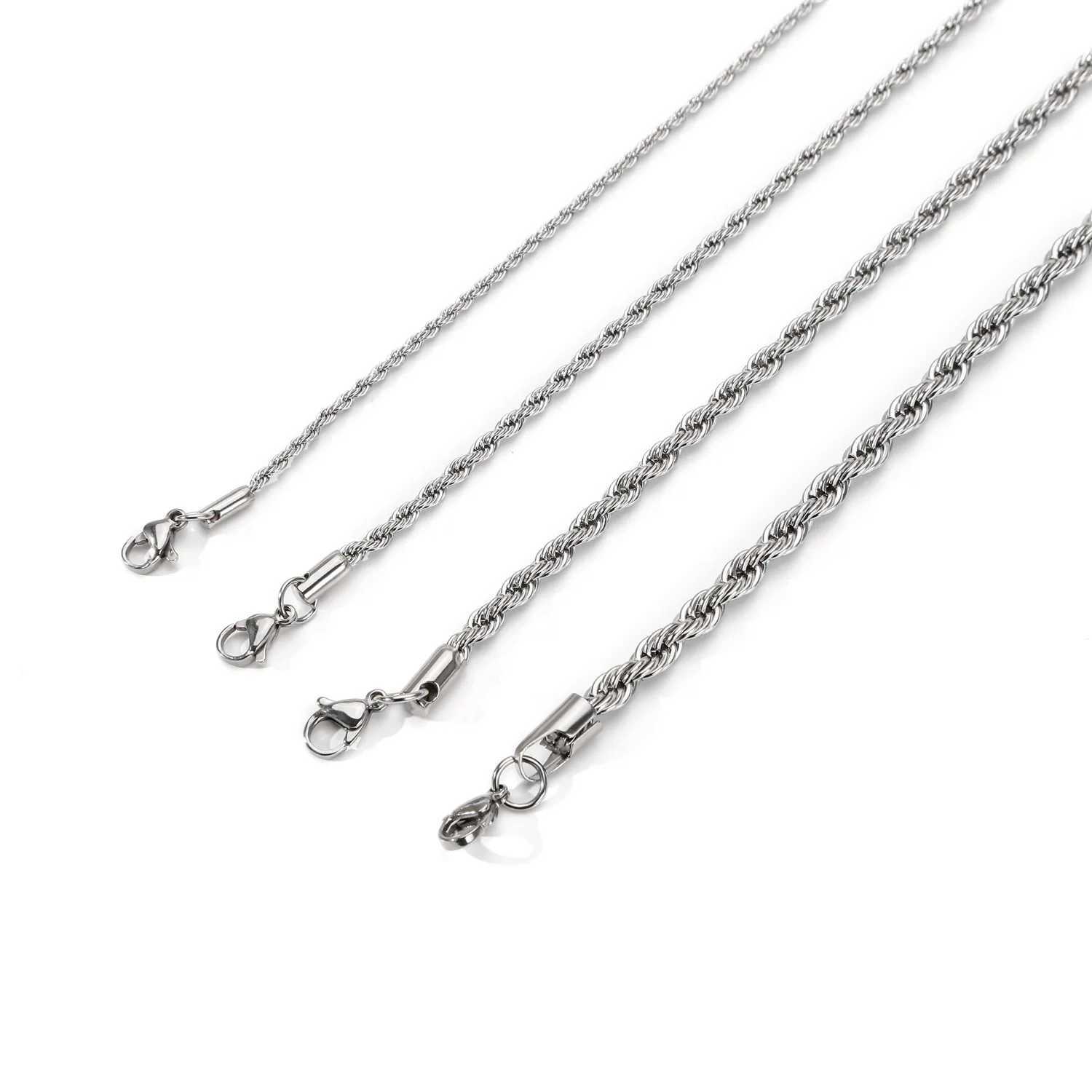 Simple Silver Color Stainless Steel Twist Chain Bracelet For Men Hip Hop Jewelry Women Adjustable Bracelet Party AccessoriesC250411