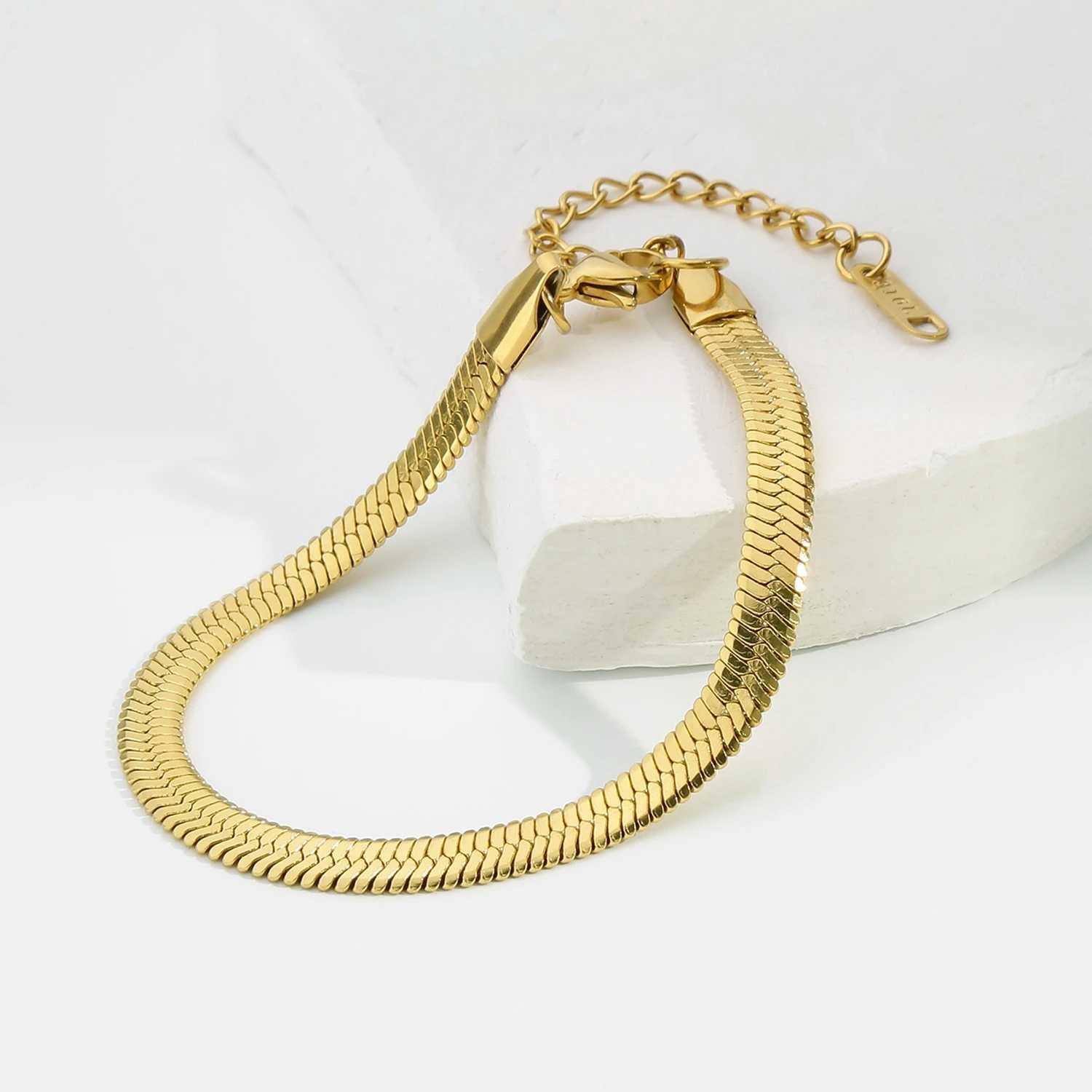 HIYEE Fashion Stainless Steel Bracelet Blade Snake Glod Color Chain Men Women Jewelry Gifts Party And Wedding Free ShippingC250411