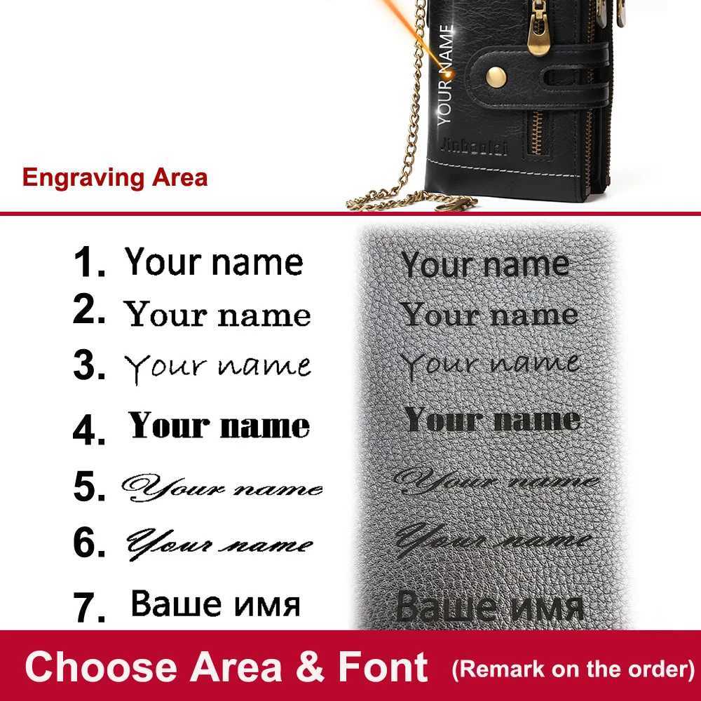 2021 new mens wallet name customized PU leather short card holder chain mens wallet high-quality mens wallet Z250411