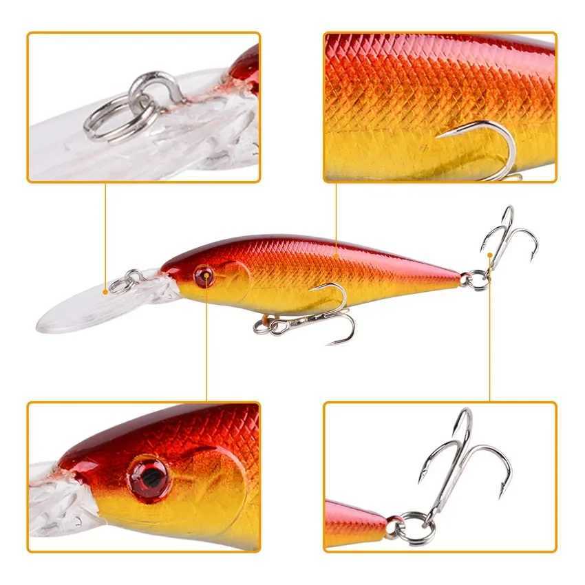 1pcs Minnow Fishing lure Pike Fake Bait Minnows 11cm 10.5g Wobbler Crankbait Trout Carp Fishing Lures Swimbait Tackle Z250411