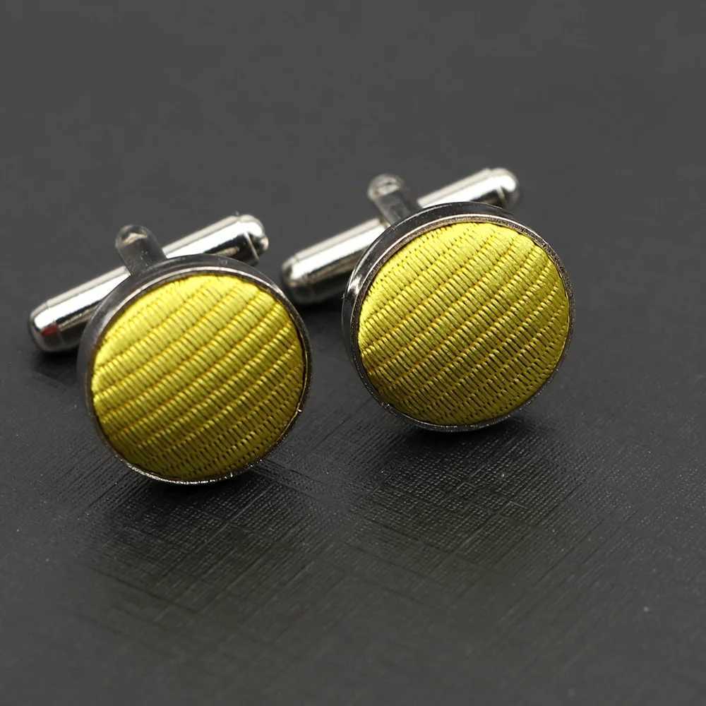 Classic fashion striped polyester checkered design cufflinks mens brand cufflinks high-quality jewelry accessoriesT250412