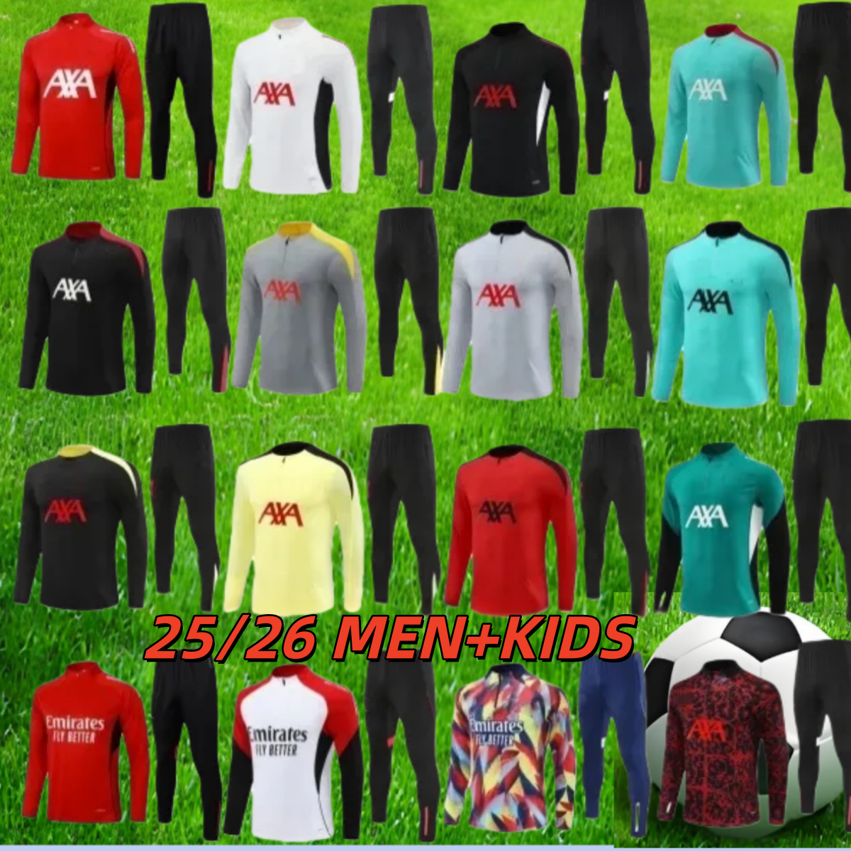 25/26 LFC long tracksuit long training suit 25 26 soccer Jersey kit uniform adult sweatshirt Sweater sets men kids