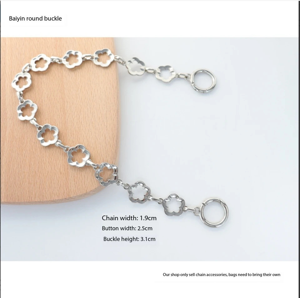 Ins Flower Chain Decorative Bag Hanging Chain Metal Shoulder Bag Hand Strap Metal Chain Silver Chain 250411