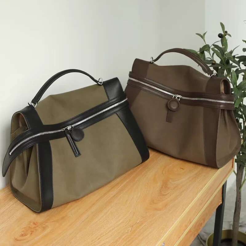 2024 New Fashion And Retro Color Tote Commuter Bag Large-Capacity Casual One-Shouldered Hand-Held Oblique Cross Briefcase