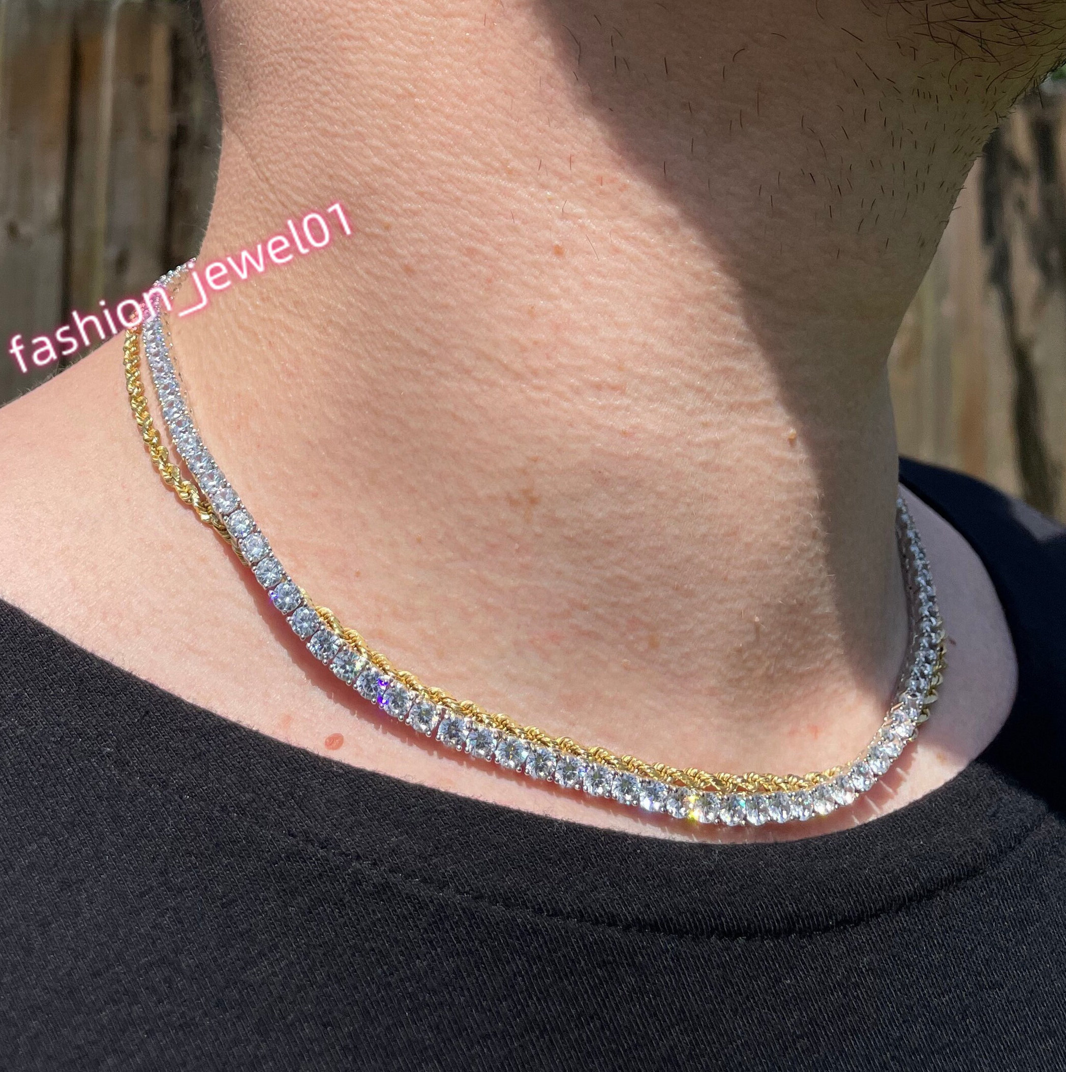 Elisa Dropping Cheap Price High Quality 3mm 4mm Moissanite Chain Hip Hop 925 Silver Gold Plated Tennis Bracelet for Women Men